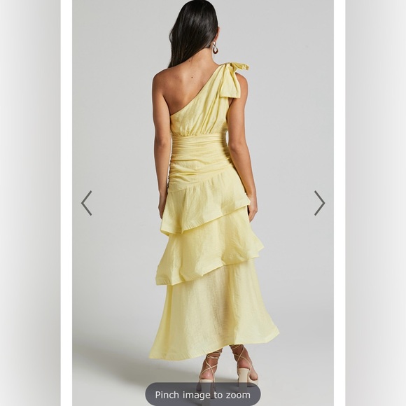 EUGENIA MIDI DRESS - ONE SHOULDER FIT AND FLARE LAYERED DRESS - Picture 2 of 2